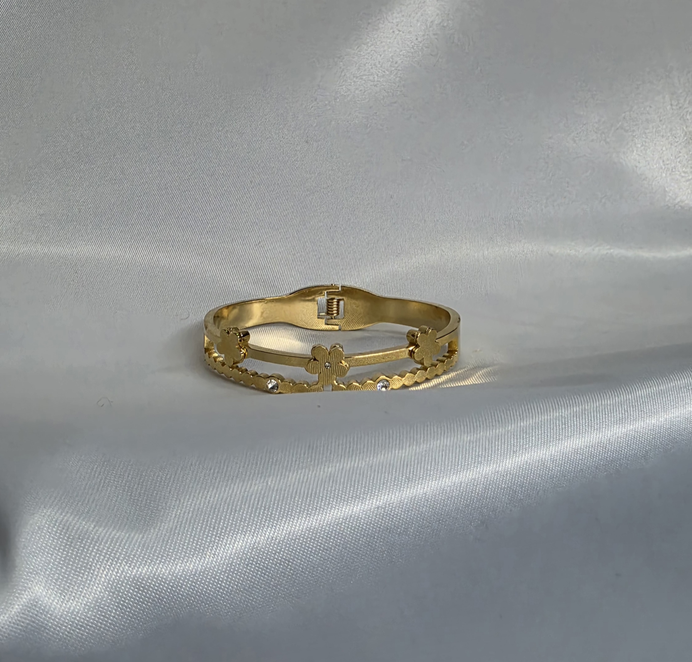 Double Band Floral Kada — view 2